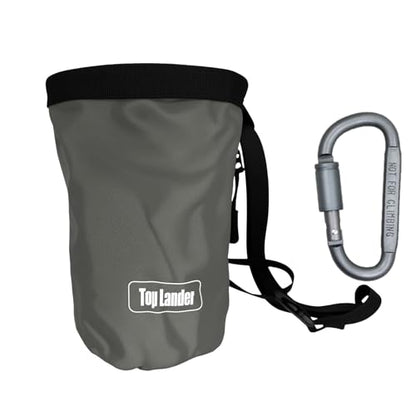Rock Climbing Bag Anti-Slip Multifunctional Flexible | Waterproof for Climbing Bouldering Gymnastics Fitness Weight-Lifting Strongman Gym Workout Bouldering Chalk Pouch Climbing - color: Gray powder bag + D-shaped buckle