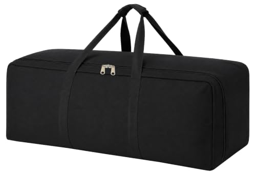 DoYiKe Canvas Travel Duffle Bag Heavy Duty, Sports Duffel Camping Tent Storage 60L Black - color: SOBlack, size: 60L