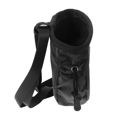 VANZACK Black Climbing Chalk Bag with Adjustable Drawstring and Compact Design for Bouldering and Gymnastics, Made of Sturdy Oxford Cloth and Soft Polar Fleece, Storage Pouch