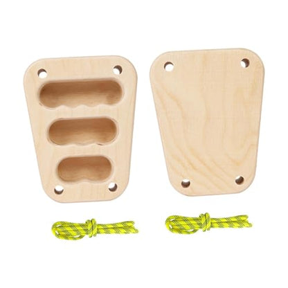 Wood Hangboard Rock Climbing Holds, 2-Pack Hang Board for Climbers, Sturdy Doorway Fingerboard with 3 Hole Sizes for Strength Training