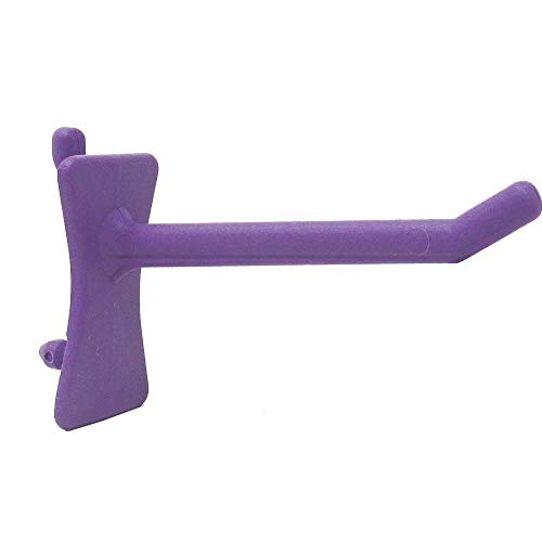 PegPro® 2" Hooks Kit for Standard “Wood Fiber” pegboard – Durable Plastic Pegboard Hooks - for Garage, Kitchen, Craft Room, and More (2" Hook - 24 Pack, Purple) - color: Purple, size: 2" Straight - 24 Count