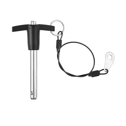 T Handle Quick Release Pin 3/8 Inch Diameter ,Stainless Steel Ball Locking Pin with Push Button Lanyard Cable Usable Length 1.97"(9.5*50mm) - size: 9.5mm-50mm