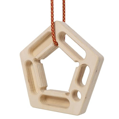 2 Pack Climbing Hangboard Wooden Fingerboard Trainer, Portable Rock Climbing Board for Grip Strength and Finger Endurance - Natural Wood Build, Lightweight, Easy Setup for Home and Outdoor Training