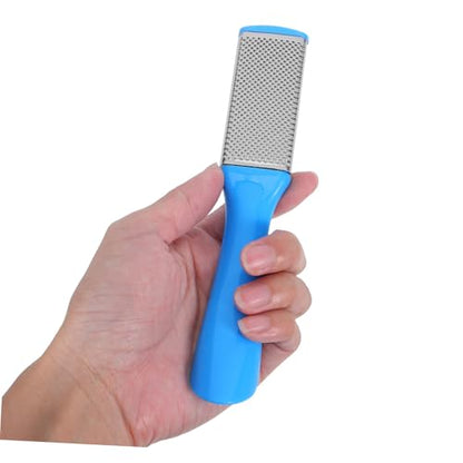 2PCS Double Sided Stainless Steel Pedicure Foot File with Sandpaper and Mesh for Callus Removal Foot Rasp Tool for Hard Skin Treatment Random Color Random Color