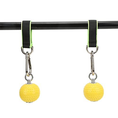 Climbing Pull Up Hand Grips Ball Set | Secure Hold Arm Strength Training for Rock Climbers/Athletes | 2 Grip Balls + 2 Webbing & Buckles | Long - Lasting PU & Steel Construction (72mm Model)