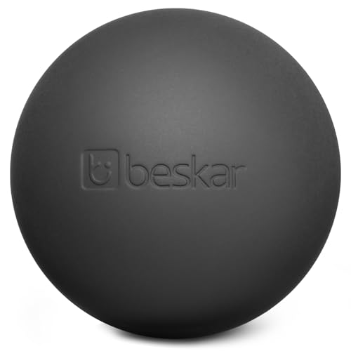 Massage Lacrosse Balls for Myofascial Release, Trigger Point Therapy | Foot Massage Ball to Relieve Plantar Fasciitis, Muscle Soreness - color: Black