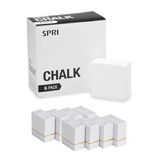 SPRI Chalk Block & Chalk Ball for Gymnastics, Rock Climbing, Bouldering, Rings, Weightlifting, Pool Billiards - size: 2 oz Block (8-Pack)