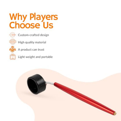 Aluminum Circle Pool Chalk Holder - Use with TAOM Pyro or TAOM V10 Chalk - Slip-in Pocket Pool Cue Chalk Holder - Cover Billiard Supplies - Snooker Accessory Chalk - color: Red