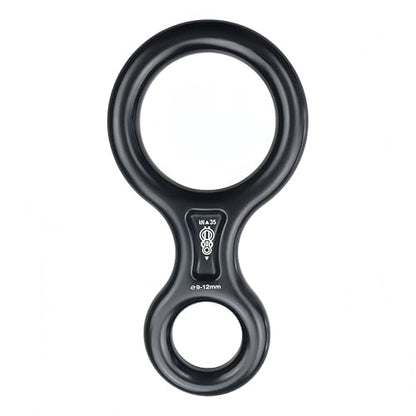 Figure 8 Descender, 30kN Climbing Descender, Heavy Duty 7075 Aluminum Belay & Rappel Equipment for Climbing, Mountaineering, Arborist, Caving, Aerial Yoga - color: 35kN-Black