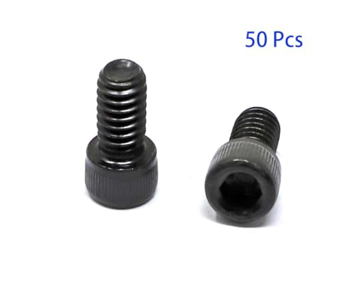 iexcell 50 Pcs 1/4-20 x 1/2" Alloy Steel 12.9 Grade Hex Socket Head Cap Screws Bolts Kit, Black Oxide Finish - size: 1/4-20 x 1/2"