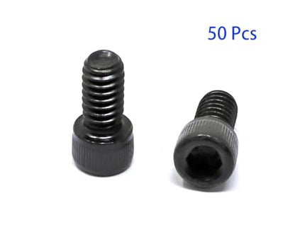 iexcell 50 Pcs 1/4-20 x 1/2" Alloy Steel 12.9 Grade Hex Socket Head Cap Screws Bolts Kit, Black Oxide Finish - size: 1/4-20 x 1/2"