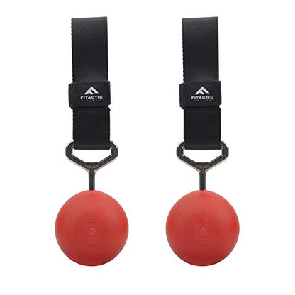Rock Climbing Solid Training Cannonball Bomb Power Pull Up Ball Hold Grips for Straps for Finger, Forearm, Biceps, Back Muscles - color: Red (3")