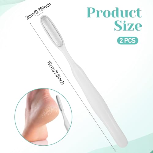 2Pcs Mini Foot File Precision Callus Remover Foot Files Callus Remover Scrubber Smooth Feet Heel Scraper for Between Toes Hard Skin Pedicures Hands in Shower Cracked Feet(White) - color: White