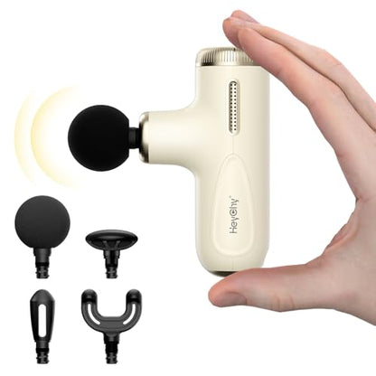 HEYCHY Super Mini Massage Gun with 4-10mm Amplitude, HSA, FSA Eligible | Travel Size,Quiet Operation, Muscle Recovery for Men Women Athletes - color: Pearl White