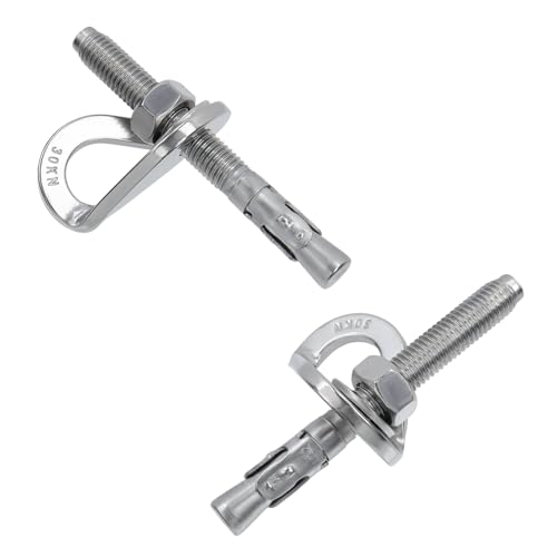 HEVSTIL 4-Pack Bolt Hanger for Climbing – 30kN Stainless Steel Rock Anchor Hanger for 12mm (1/2") Bolts for Rock Climbing, Mountaineering
