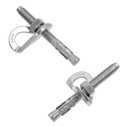 HEVSTIL 4-Pack Bolt Hanger for Climbing – 30kN Stainless Steel Rock Anchor Hanger for 12mm (1/2") Bolts for Rock Climbing, Mountaineering