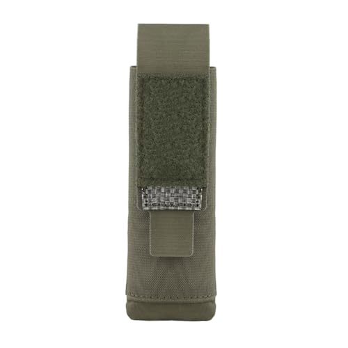 Tactical Flashlight Holster, Molle Flashlight Torch Pouch, Vertical Small Tool Bag Organizer for Camping Hiking Climbing Backpack Belt - color: Green