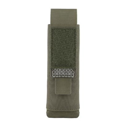 Tactical Flashlight Holster, Molle Flashlight Torch Pouch, Vertical Small Tool Bag Organizer for Camping Hiking Climbing Backpack Belt - color: Green