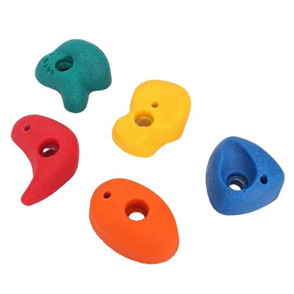 SUNGOOYUE 5 Pcs Climbing Holds, Colorful Resin Wall Grips with Mounting Hardware for Kids Indoor Outdoor Play