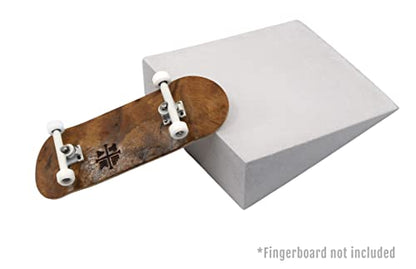 Teak Tuning Monument Series Concrete Fingerboard Medium Kicker Ramp Obstacle - 4" Long, 1.5" Tall - Ultra Premium, Super Durable Polymer Modified Concrete - Sterling Gray Colorway - style: Single Ramp