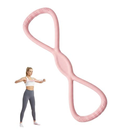 Figure 8 Resistance Bands with Non Slip Handles, 15LB Elastic Exercise Bands for Arms Shoulder Back Workout, Portable Fitness Bands for Women Men Home Gym Yoga Physical Therapy