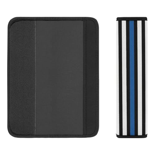 2PCS American Thin Blue Line Flag Car Seat Straps Shoulder Pads Universal Soft and Comfortable Seat Belt Covers Cushion for Child, All Vehicles, Shock Absorption - color: Pattern 1222