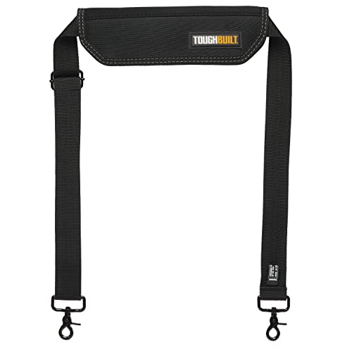 ToughBuilt – Shoulder Strap, Heavy-Duty Adjustable Padded Shoulder Strap with Non-Slip Comfort Pad & Metal Swivel Hooks, Reinforced Webbing for Tool Bags, Totes and Jobsite Gear