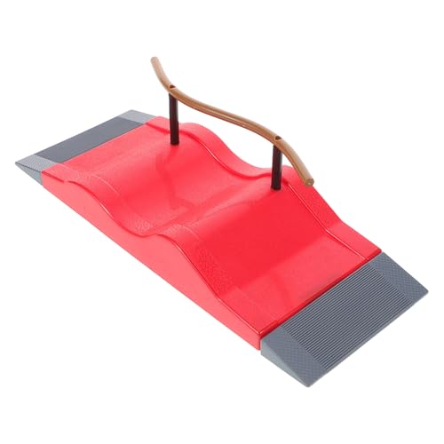 UPKOCH Mini Fingerboard Ramp with Rail Obstacle for Finger Skateboard Training Plastic Desk Skatepark Prop Fidget Toys for Kids