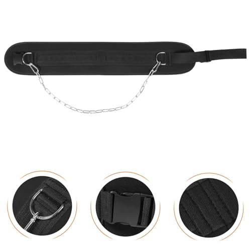 Weightlifting Waist Belt with Heavy Duty Chain for Men Training Equipment for Weighted Pull Ups Dips Squats Contoured Support for Muscle Strengthening and Bodyweight Exercises