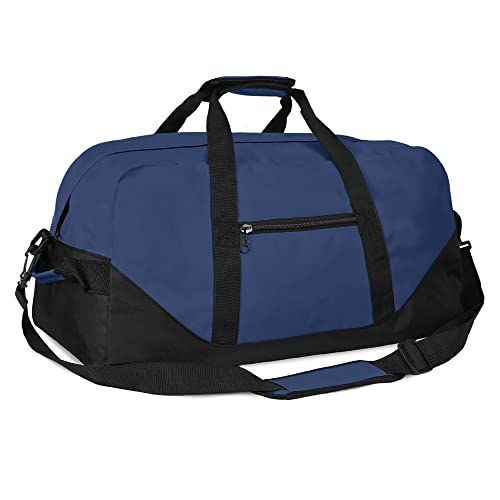 21" Large Duffle Bag with Adjustable Strap - color: Navy Blue