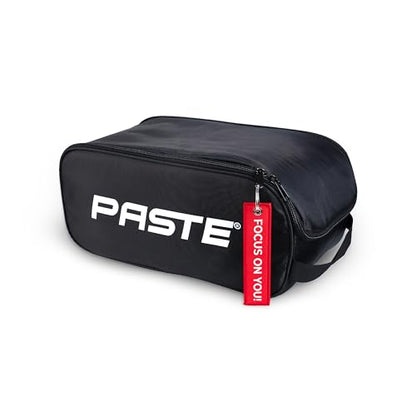 PASTE Shoe Bag Black - Waterproof Shoe Carrying Bag with Zipper for Men, Women - Ideal for Gym, Sneaker, Golf, Football, Soccer, Tennis, Bowling, Basketball, Dance Shoes - Organizer, Shoe Cover
