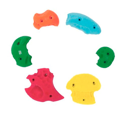 Atomik Rock Climbing Holds 6 Small Screw-On Limestones in Assorted Bright Tones