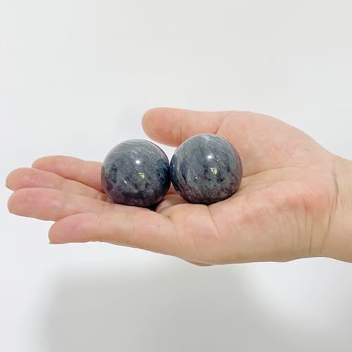 Traditional Chinese Baoding Balls, Marble Health Exercise Stress Relief Balls, Dark Grey, 2-Piece Set (Dark Grey, Medium-1.57") - color: Dark Grey, size: Medium-1.57"