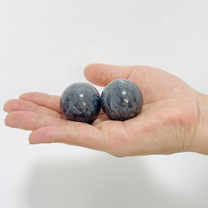 Traditional Chinese Baoding Balls, Marble Health Exercise Stress Relief Balls, Dark Grey, 2-Piece Set (Dark Grey, Medium-1.57") - color: Dark Grey, size: Medium-1.57"