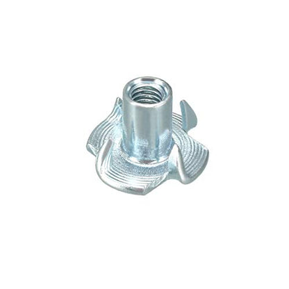 uxcell M4 4 Pronged Tee Nut T-Nut for Table Legs Rock Climbing Wall Woodwork Holds Wood Cabinetry 50Pcs - size: M4