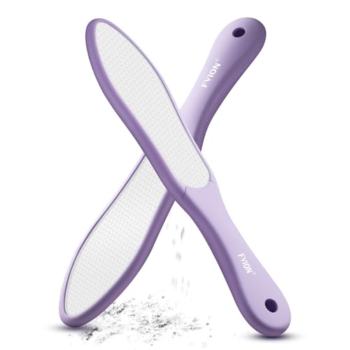 FVION Double-Sided Nano Glass Foot File for Callus Remover - Highly Effective Hard and Dead Skin Remover for Cracked Heels and Dry Skin (Purple) - color: Purple