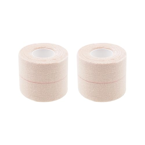 Adhesive Bandage Tape,ULIFESTAR Flexible Medical Bandage Wrap,Elastic Athletic Tape,Cotton Stretch Skin Sports Tape,Cohesive Bandage Wrap for Ankle,Knee (Beige, 5cm*4.5m/1.97inch*5Yard, 2 Rolls) - color: Beige, size: 5cm*4.5m/1.97inch*5Yard, 2 Rolls