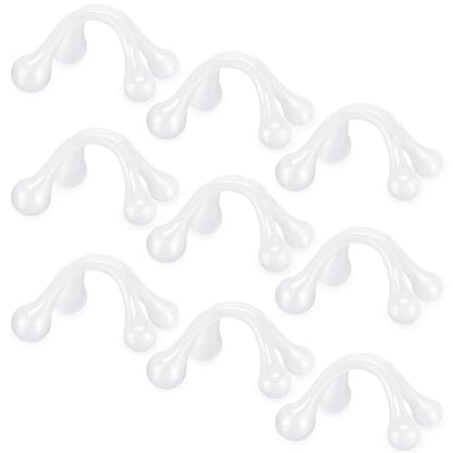 Liliful 9 Pcs 4 Point Massage Tools Small Hook Massager Handheld Palm Shaped Manual Back and Neck Massager Tools 4 Legged Hand Held for Body Muscles Arm Shoulder Leg (White) - color: White