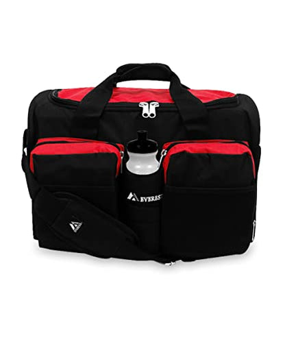 Everest unisex-adult Gym Bag With Wet Pocket ,Red, One Size - color: Red