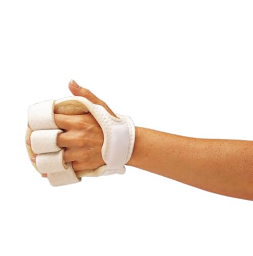 Rolyan Palm Protector with Finger Separators, Contracture, Left Hand | Sherpa-lined palm cushion with finger separators guards the palm and helps prevent finger contracture - size: With Finger Separator, style: Left Hand