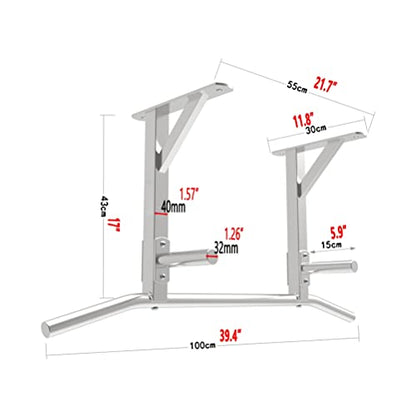 Wall Mounted Pull Up Bar, Space Saving Ceiling Stainless Steel Fitness Horizontal Bar, Home Gym Strength Training Bar, Load 661 Lb,
