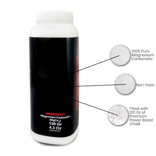 Powder Chalk Bottle Gym 120 Gr - 4.3 Oz, Gym Chalk, Magnesium Carbonate for Better Grip, Weightlifting, Rock Climbing, Gymnastics, Bouldering, Weightlifting, Pool Billiards.
