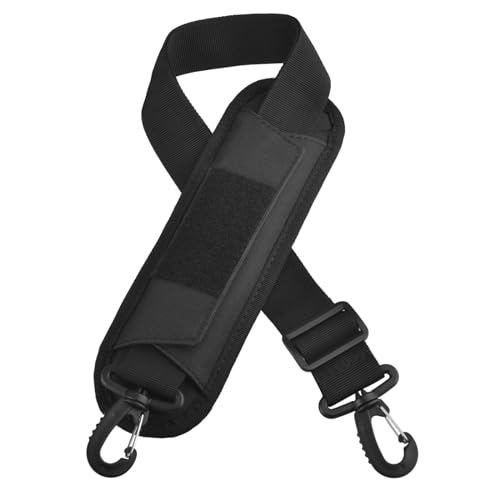 Bag Shoulder Strap Replacement Adjustable Strap with Padded Metal Hooks for Crossbody Bags Messenger Bags Laptops - color: 02# Black with Padded
