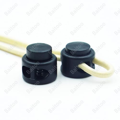 Toggles for Drawstrings,Double and Single Hole Spring Cord Locks Toggles Cord Plastic Ends Stopper for Paracord Rope - style: C1: Dual Hole-5mm-14pcs