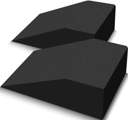 2 Pack Squat Wedge, Supportive Foot Wrist Exercise Wedge for Squat, Yoga, Pushup, Balance, Stretch, Strength, Pilates, Plank, Physical Therapy - EVA Riser Block for Men & Women - color: Black