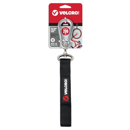 VELCRO Brand Easy Hang Strap | Heavy Duty Outdoor Storage Extension Cords, Cables, Tools, Bikes | Organization for Garden, Shed, RV |, Medium - up to 200 lbs, Black, 1 Count (Pack of 1) - color: Black, size: Medium - 1Pk