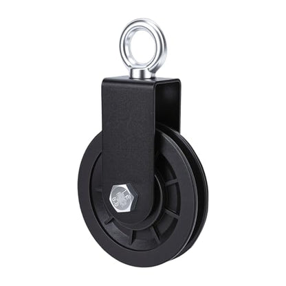 Asixxsix Pulley Wheel, 360 Degree Rotation Silent Bearings 200 Kg Load Capacity Gym Pulley, ABS Alloy Cable with Metal Bracket for Home Gym DIY System Cable Machine Tricep Bicep