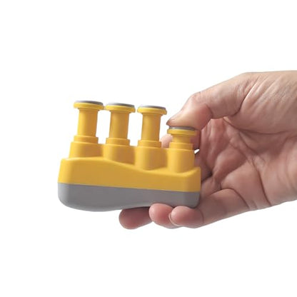 Finger Strengthener, Nalu Hand Grip Trainer Exerciser for Piano, Guitar, Bass, Ukulele Players, Plastic Material, Lightweight and Portable - Improve Finger Flexibility, Strength,1 Pack (Yellow+Gray) - color: Yellow+Gray