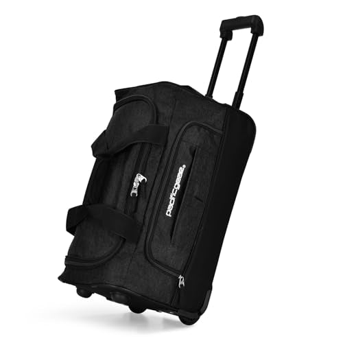Pacific Gear Duffel Bag with Rolling Wheels - color: Black, size: 21 inch