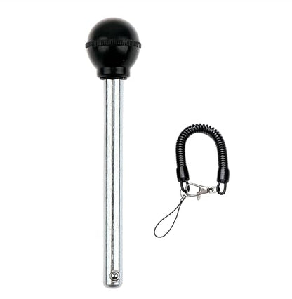 1/3Pack 3/8" Dia Round Black KNOB Weight Stack Pin Stainless Gym Equipment Locking Weight Loading Pin Strength Training Multifunction Replacement Part ，Free Lanyard (1Pack, Φ3/8in x 3-1/4in) - color: 1Pack, size: Φ3/8in x 3-1/4in